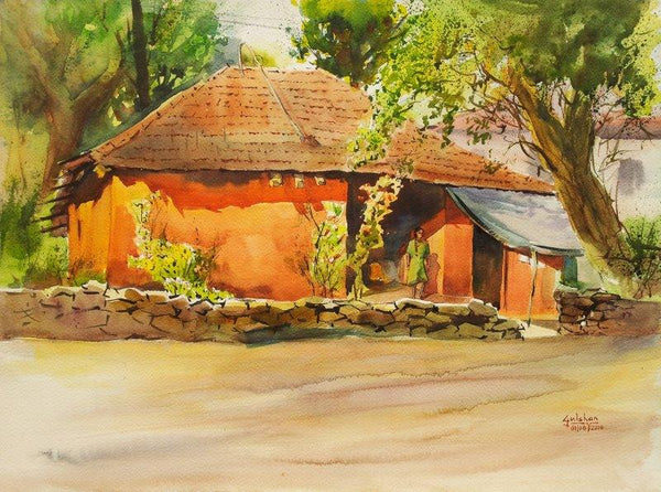 Nature watercolor painting titled 'Bold And Beautiful', 18x13 inches, by artist Gulshan Achari on Paper