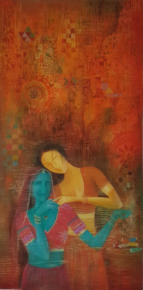 Still-life oil painting titled 'Bond', 24x48 inches, by artist Durshit Bhaskar on Canvas