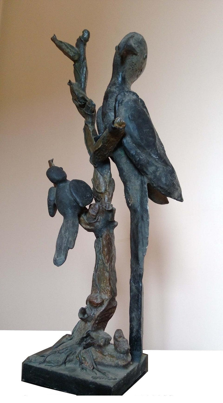 Figurative sculpture titled 'Born Free', 27x10x8 inches, by artist Shibu Sengupta on Stone