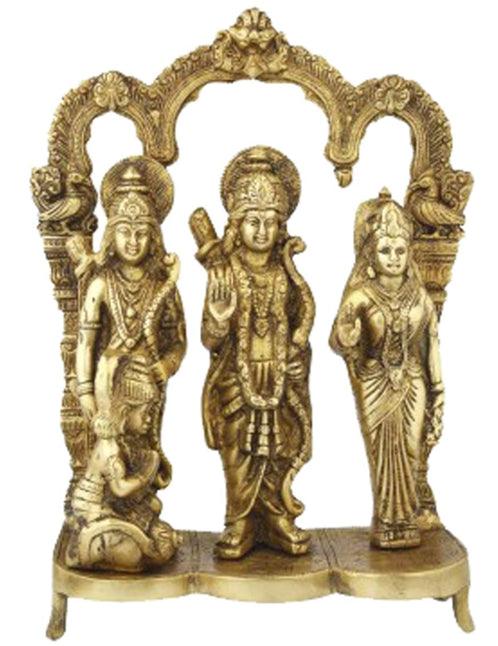 Religious craft titled 'Brass Ram Darbar', 12x9 inches, by artist VS Craft on Brass