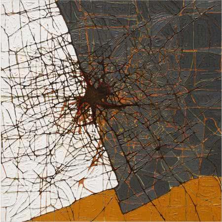 Abstract acrylic painting titled 'Brown Abstract', 36x36 inches, by artist Santanu Dhar on Canvas