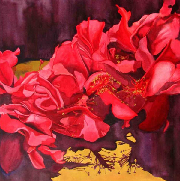 Nature acrylic painting titled 'Bunch Of Flowers', 36x36 inches, by artist Balaji G. Bhange on Canvas