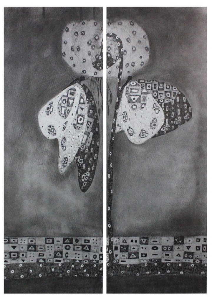 Animals charcoal drawing titled 'Butterfly 1', 22x30 inches, by artist Prathamesh Khandvilkar on Paper