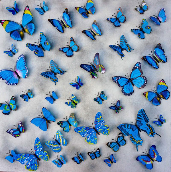 Animals sculpture titled 'Butterfly Park 3', 25x25x2 inches, by artist Sumit Mehndiratta on Mixedmedia