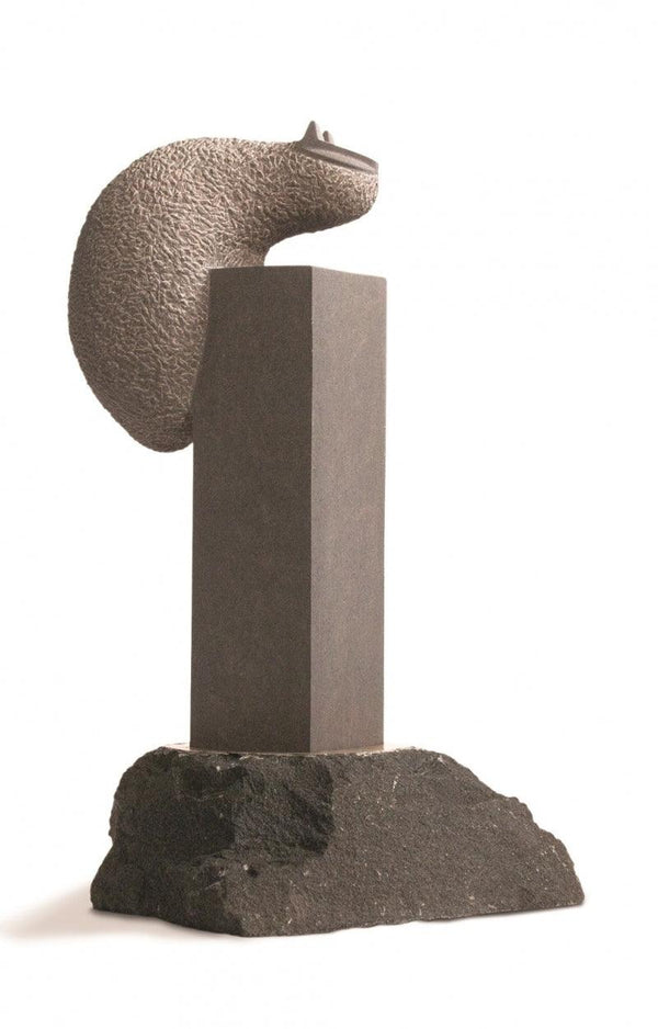 Animals sculpture titled 'Cat 7', 27x10x8 inches, by artist Prashant Bangal on Basalt Stone