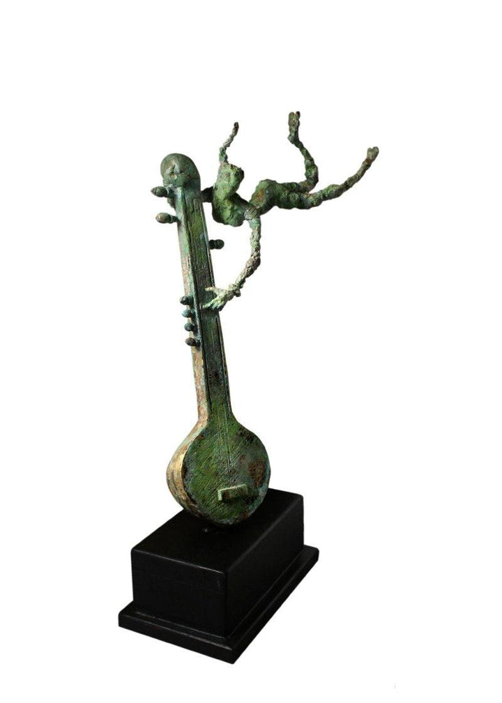 Figurative sculpture titled 'Celebration iii', 16x6x28 inches, by artist Rohan  Pawar on Brass