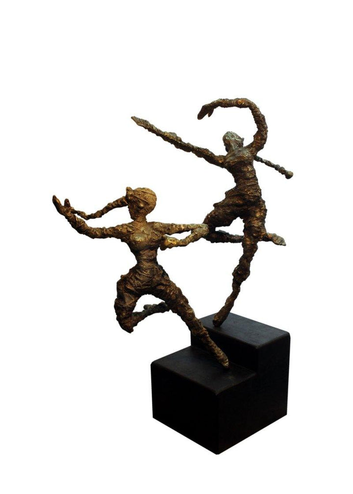 Figurative sculpture titled 'Celebration iv', 15x5x20 inches, by artist Rohan  Pawar on Brass