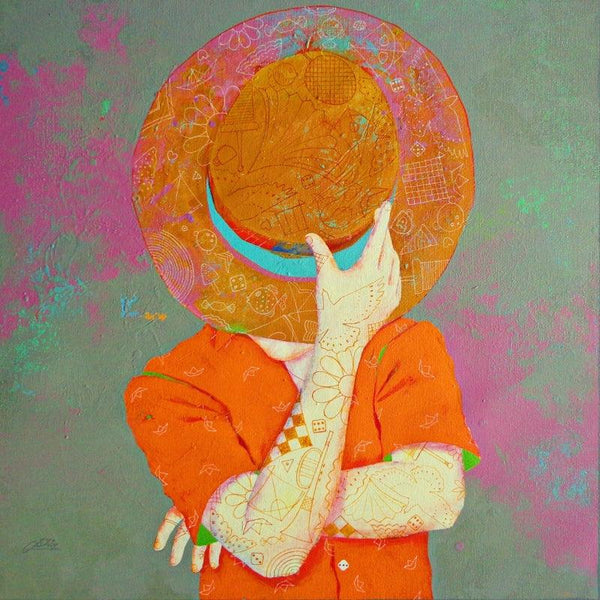 Pop Art acrylic painting titled 'Childhood Passion Vii', 24x24 inches, by artist Shiv Kumar Soni on Canvas