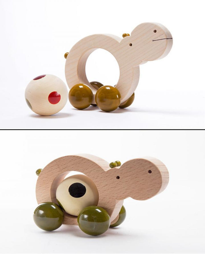 Toys craft titled 'Chippo Pull Along Wooden Toy', 4x6x3 inches, by artist Oodees Toys on wood