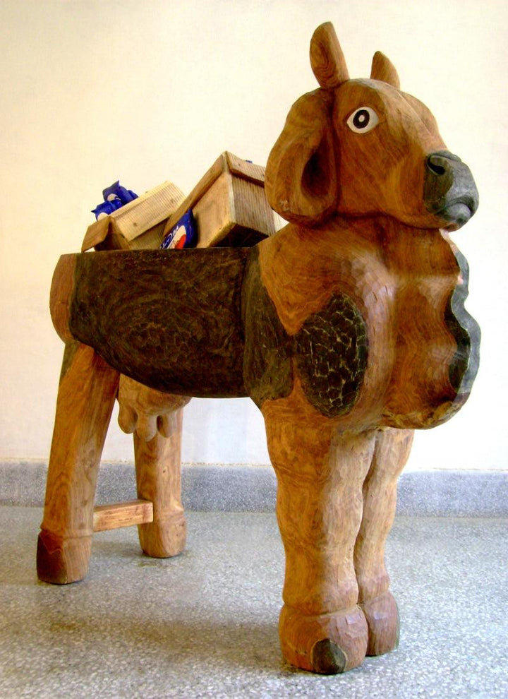 Animals sculpture titled 'Choko Mother', 48x47x16 inches, by artist Tarun Maity on Sheesham Wood