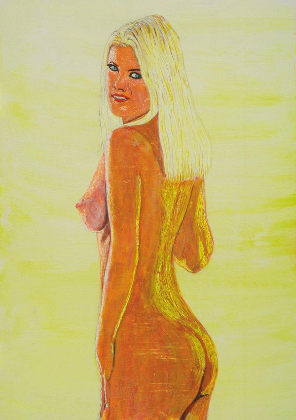 Nude dry pastel painting titled 'Christine 1', 18x14 inches, by artist SIMON MASON on Board