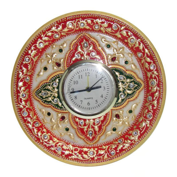 Lifestyle craft titled 'Circular Table Watch', 6x6x2 inches, by artist Ecraft India on Marble