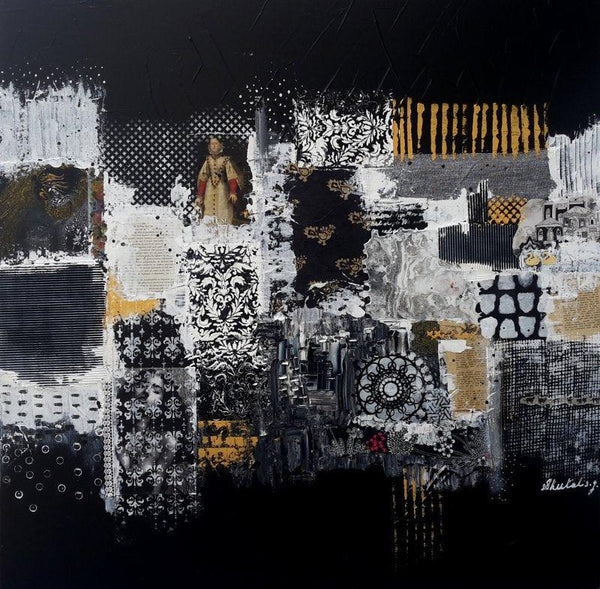 Abstract acrylic painting titled 'City Too Busy', 36x36 inches, by artist Sheetal Singh on Canvas