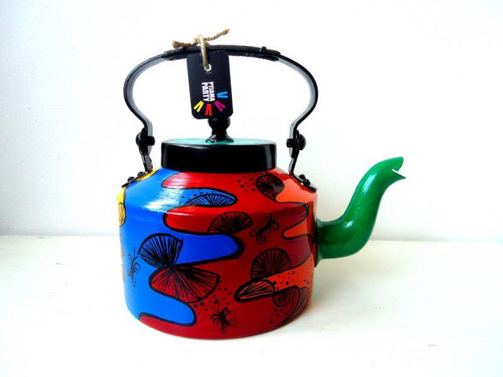 Lifestyle craft titled 'Color Fix Tea Kettle', 9x9x7 inches, by artist Rithika Kumar on Aluminium