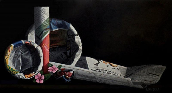 Still-life acrylic painting titled 'Color Harmony', 16x30 inches, by artist Parimal Vaghela on Canvas