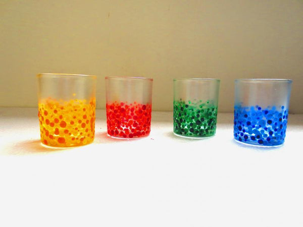 Lifestyle craft titled 'Colorful Bubble Glasses', 3x2x3 inches, by artist Rithika Kumar on Glass