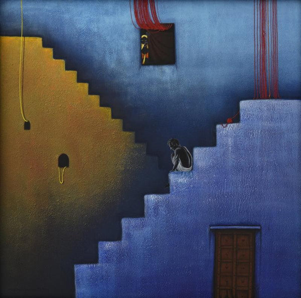 contemporary acrylic painting titled 'Come up my dear', 30x30 inches, by artist Nirmal Yadav on Canvas