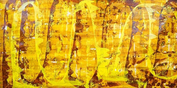 Abstract acrylic painting titled 'Composition No 309', 32x61 inches, by artist Sumit Mehndiratta on Canvas