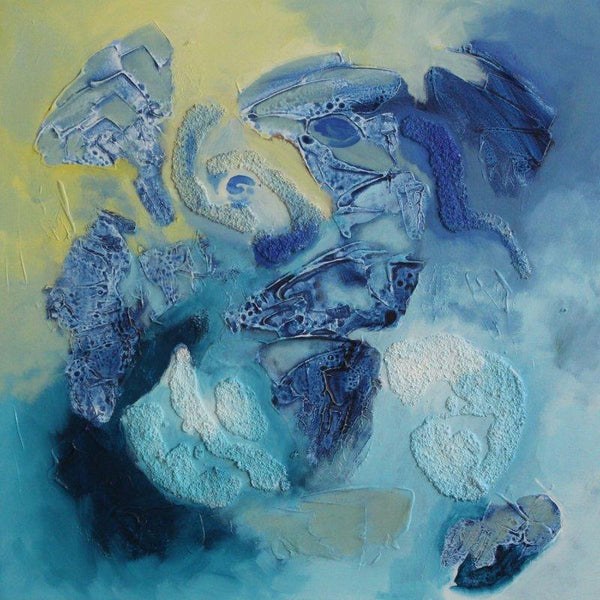 Abstract mixed media titled 'Composure', 24x24 inches, by artist Ranga Naidu on Canvas