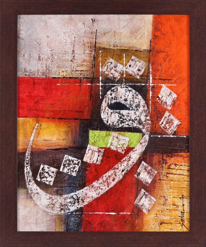 Calligraphy mixed media titled 'Construction Of Hurf Wow', 20x16 inches, by artist Salva Rasool on Canvas