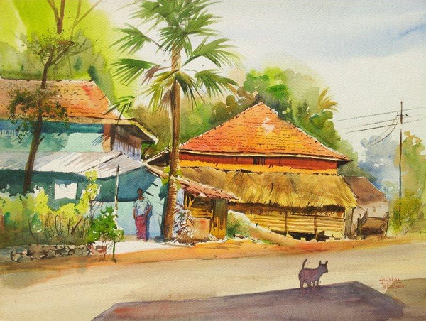 Nature watercolor painting titled 'Contrast In Choices', 18x13 inches, by artist Gulshan Achari on Paper