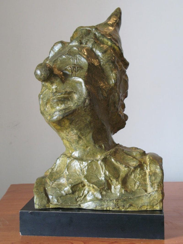 Figurative sculpture titled 'Court Jester', 15x10x9 inches, by artist Shankar Ghosh on Bronze