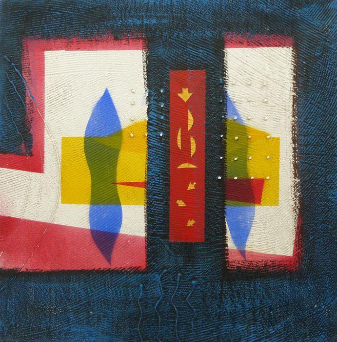 Abstract acrylic painting titled 'Creative Abstract', 12x12 inches, by artist Sanjay on Canvas