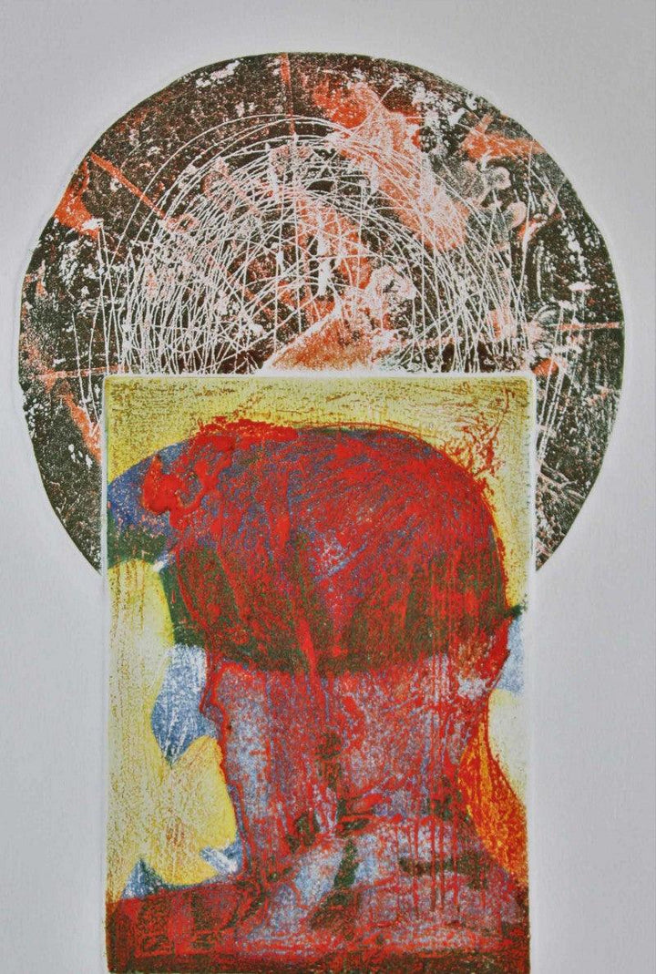 Abstract printmaking titled 'Creator 3', 11x8 inches, by artist Kumara Swamy Pashikanti on Paper