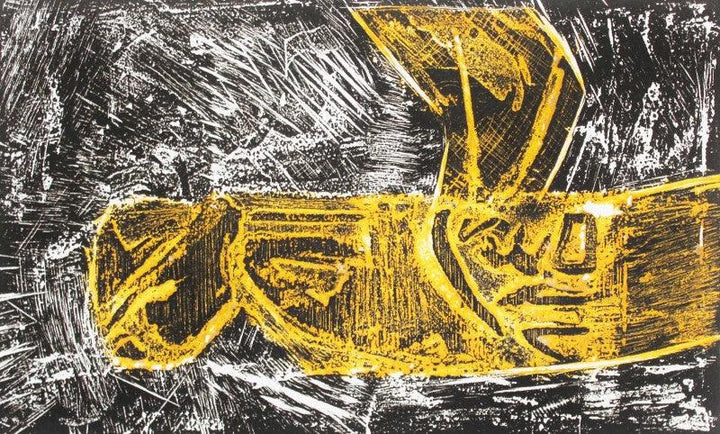 Abstract printmaking titled 'Creator 9', 6x10 inches, by artist Kumara Swamy Pashikanti on Paper