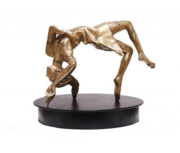 Figurative sculpture titled 'Dancing Girl 2', 20x9x6 inches, by artist Ram Kumbhar on Bronze