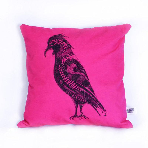 Lifestyle craft titled 'Designer Bird Cushion', 12x12 inches, by artist Sejal M on Canvas