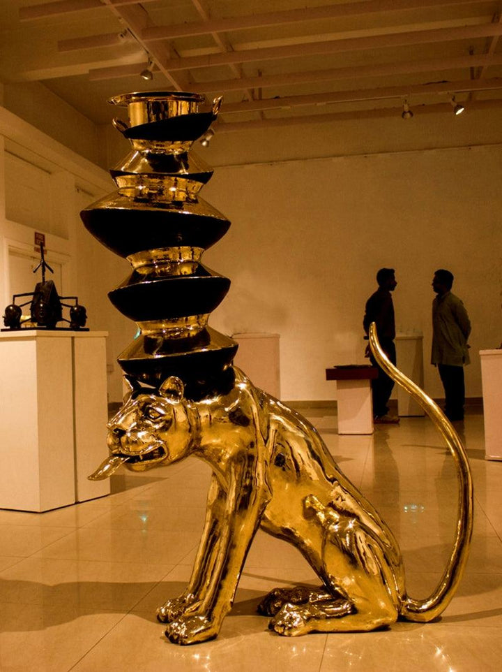 Animals sculpture titled 'Dont Ask Me To Carry Your Things', 61x46x19 inches, by artist Tarun Maity on Brass