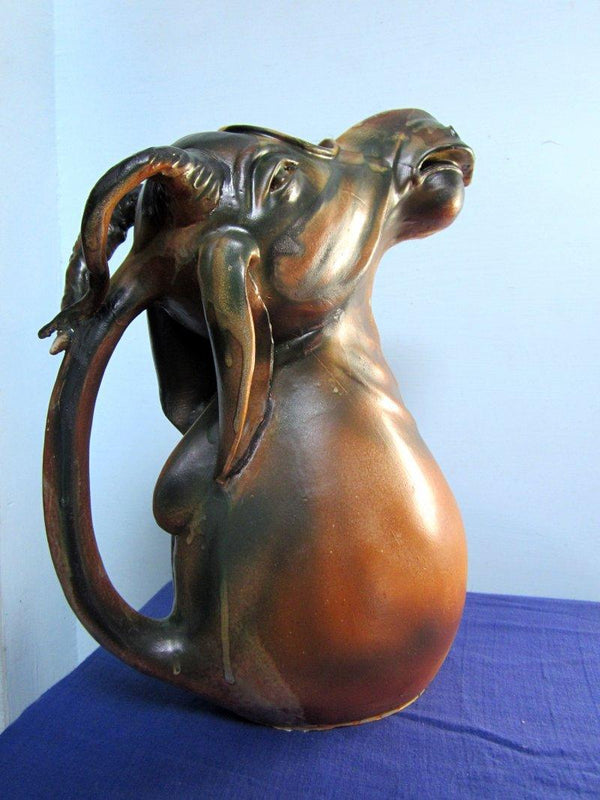 Animals ceramic titled 'Dragon pot', 18x18x10 inches, by artist DULAL CHANDRA MANNA on Ceramic