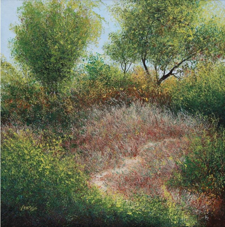 Nature acrylic painting titled 'Dry Grass 1', 26x26 inches, by artist VIMAL CHAND on Canvas