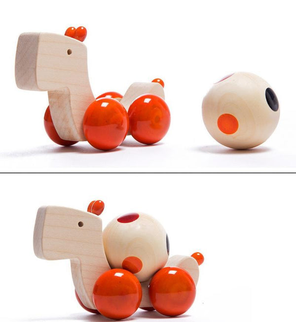 Toys craft titled 'Duffer Pull Along Wooden Toy', 5x3x3 inches, by artist Oodees Toys on wood