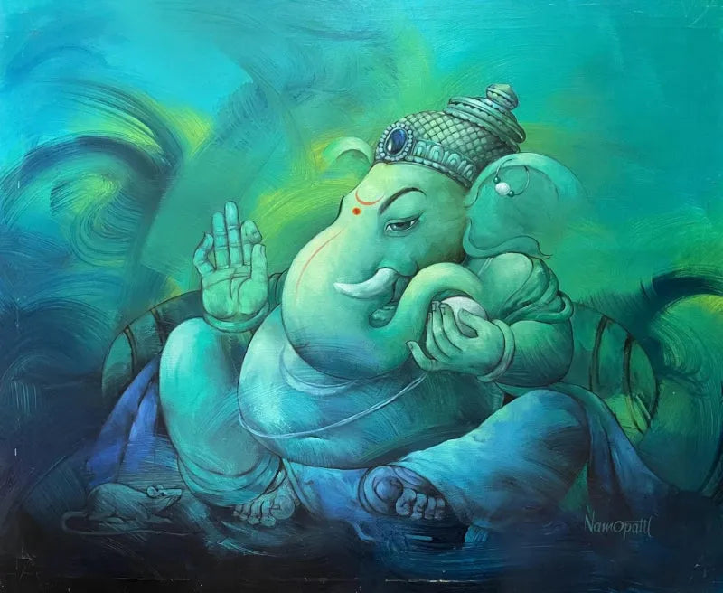 Ganesha Oil Painting Perfect orders Gift