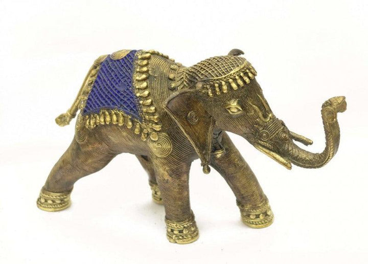 Animals craft titled 'Elephant Rider', 7x13x4 inches, by artist Bhansali Art on Brass