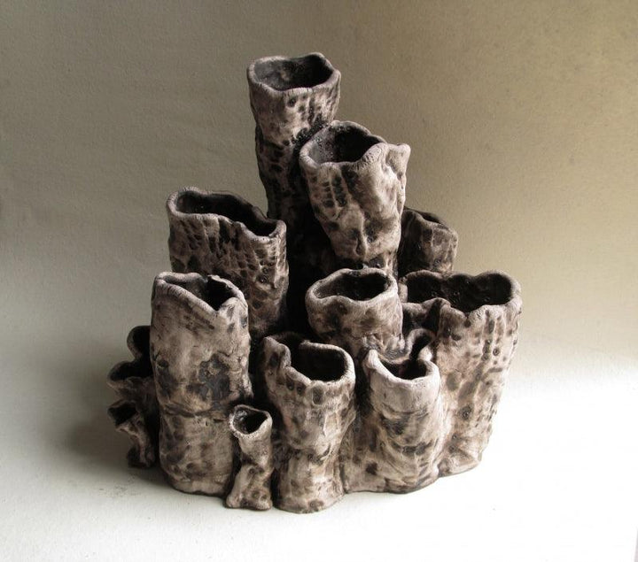 Abstract sculpture titled 'Emulation', 18x18x6 inches, by artist Owanka Bhattacharjee on Ceramic