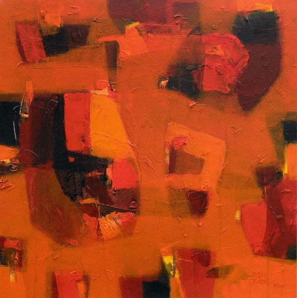 Abstract acrylic painting titled 'Energy', 18x18 inches, by artist Jayesh Borse on Canvas