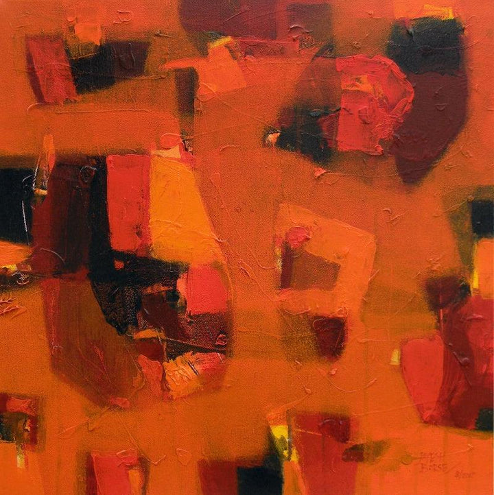 Abstract acrylic painting titled 'Energy', 18x18 inches, by artist Jayesh Borse on Canvas