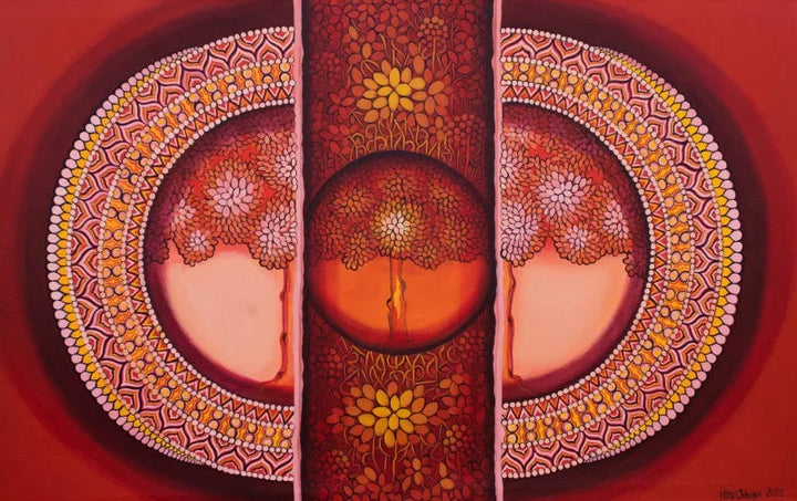 Nature acrylic painting titled 'Enrich Your Soul', 30x48 inch, by artist Nitu Chhajer on Canvas