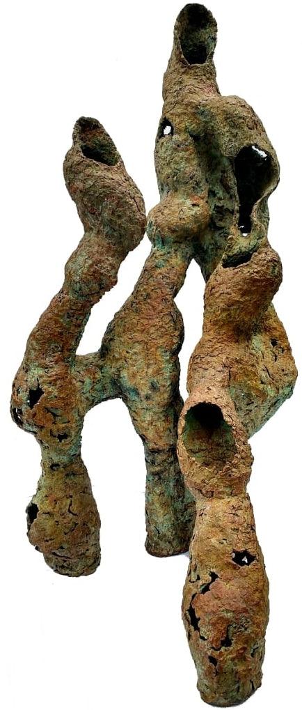 Abstract sculpture titled 'Erosion', 24x18x18 inches, by artist Vivek Das on Bronze