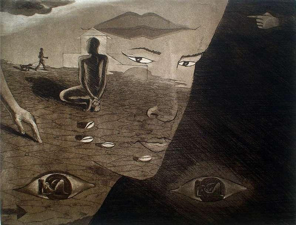 contemporary printmaking titled 'Eternal Journey 2', 15x19 inches, by artist Sunil Darji on Paper