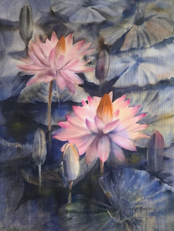 Nature watercolor painting titled 'Ethereal 2', 30x22 inches, by artist Puja Kumar on Paper