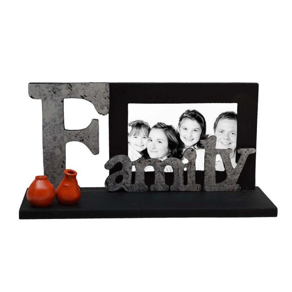 Lifestyle craft titled 'Family Photo Frame', 6x12x5 inches, by artist E Craft on wood