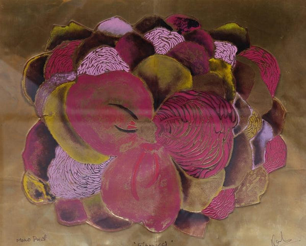 contemporary printmaking titled 'Fibonacci', 25x30 inches, by artist Kanchan Kapruwan on Paper