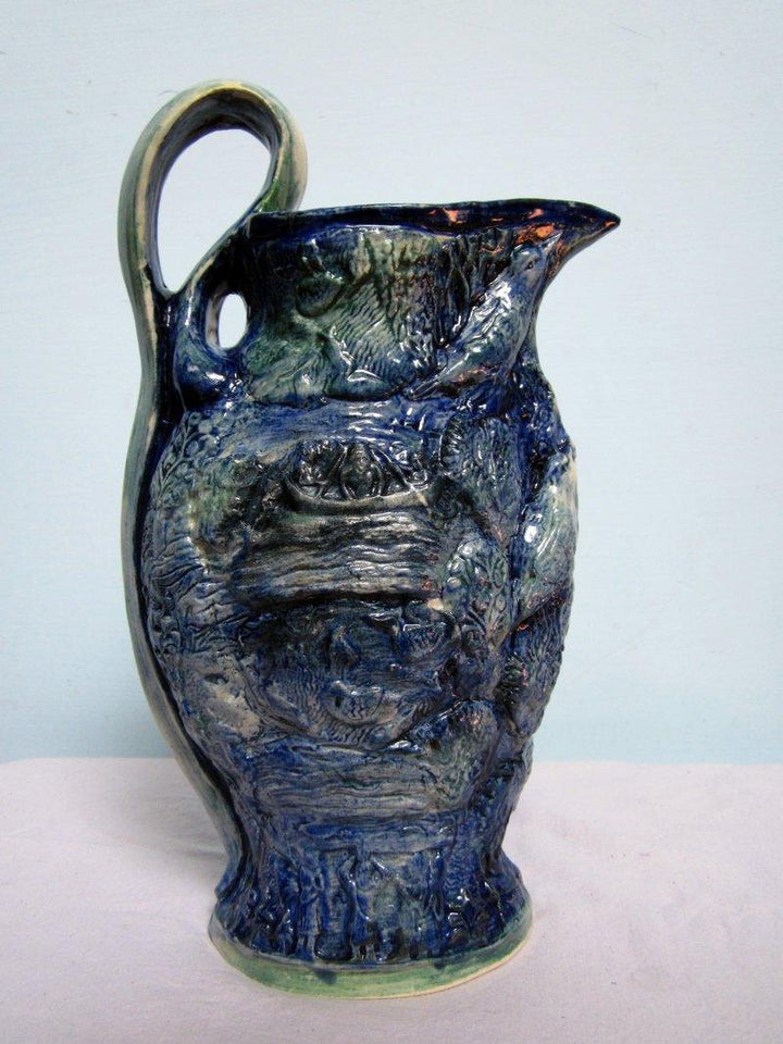 Pots/Vessels ceramic titled 'Fish Life Pot', 11x6x5 inches, by artist DULAL CHANDRA MANNA on Ceramic