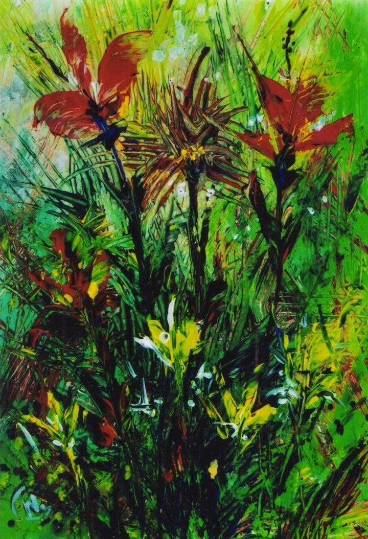 Nature acrylic painting titled 'Floral 1', 11x8 inches, by artist NP Pandey on Paper