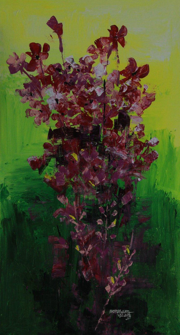 Nature acrylic painting titled 'Flowers 13', 24x18 inches, by artist Mopasang Valath on Canvas