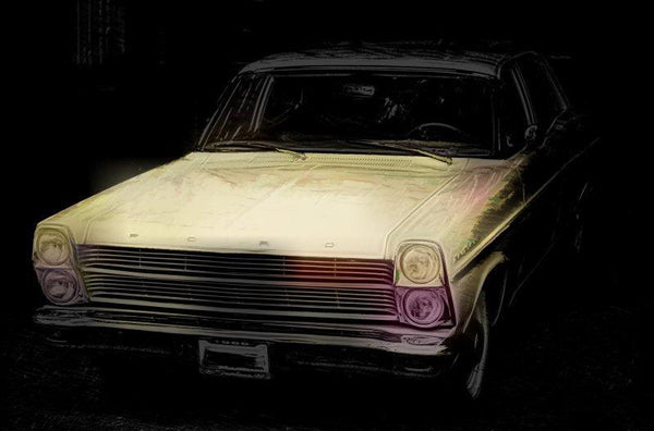 Surrealist Photomanipulation digital art titled 'Ford Fairlane', 11x17 inches, by artist ANIL KUMAR K on canvas